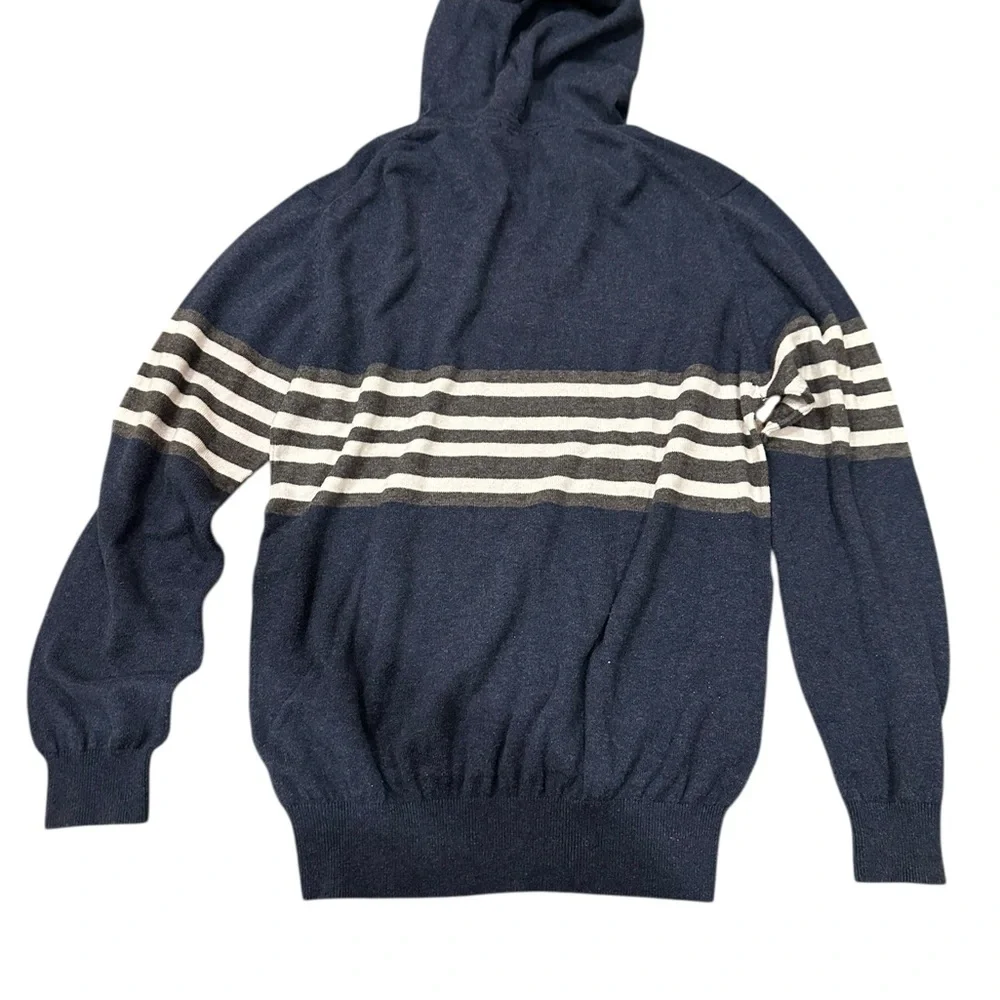 French Connections Navy Striped Hoodie lg
